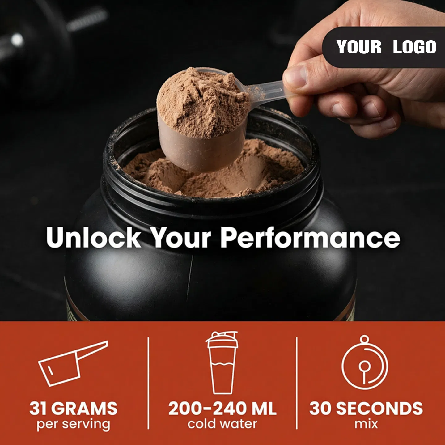 OEM Whey Protein Isolate Powder with Bcaa for Muscle Recovery Sports Nutrition