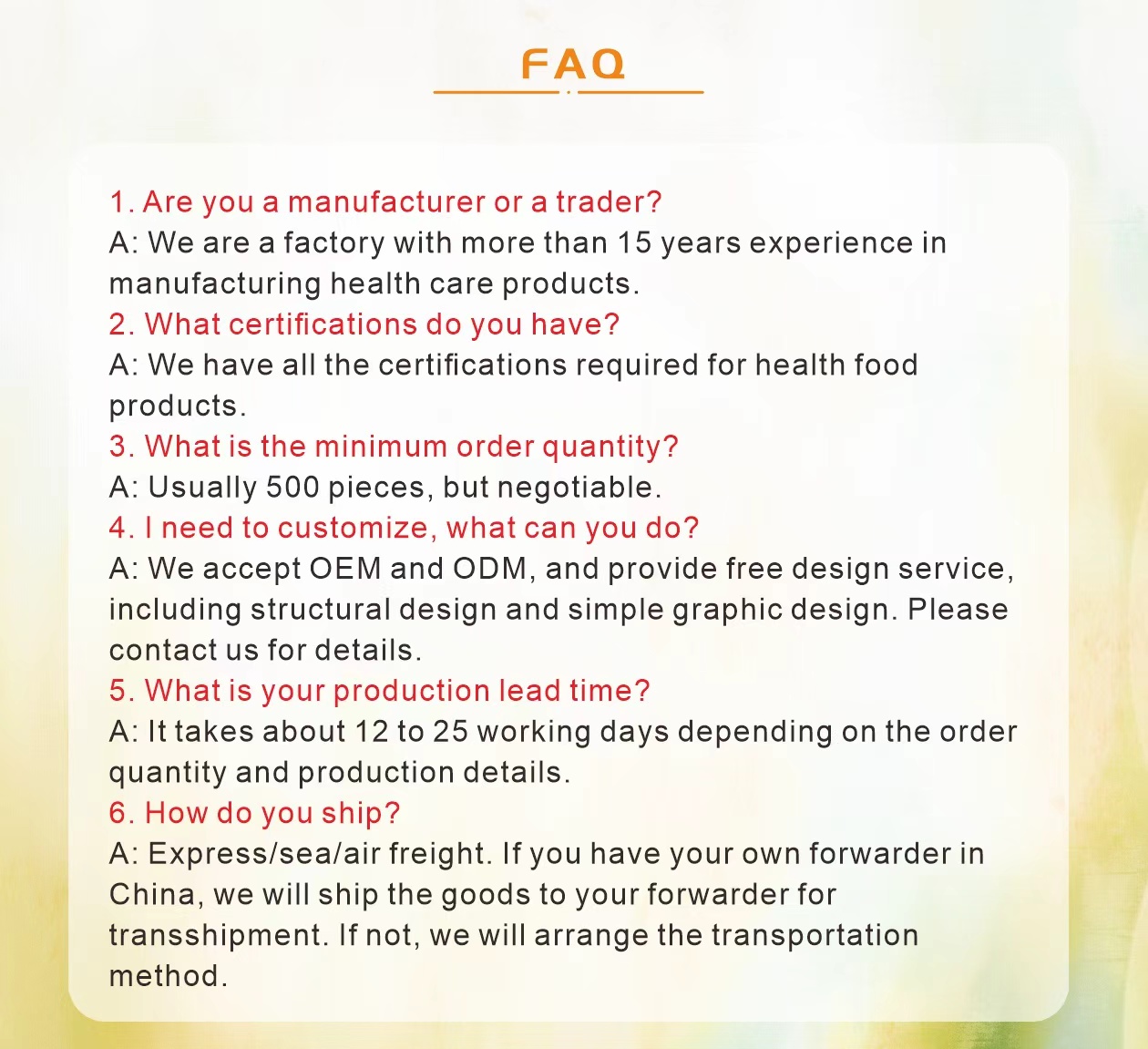 Additional Information