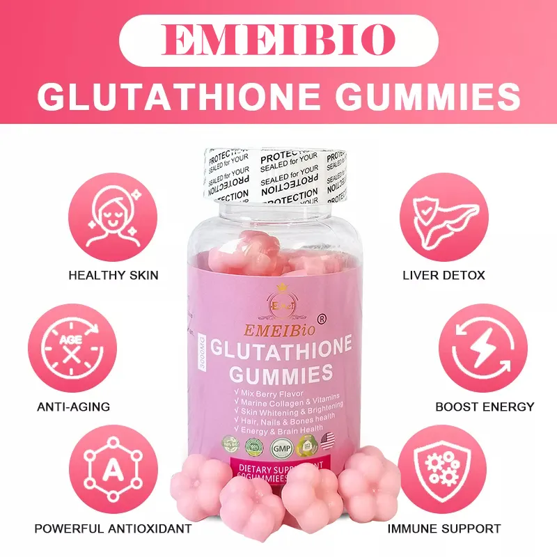 Self-Branded Brightening Skin Tone Probiotic Gummies Whitening Dietary Supplement Melatonin Skin Whitening Gummy