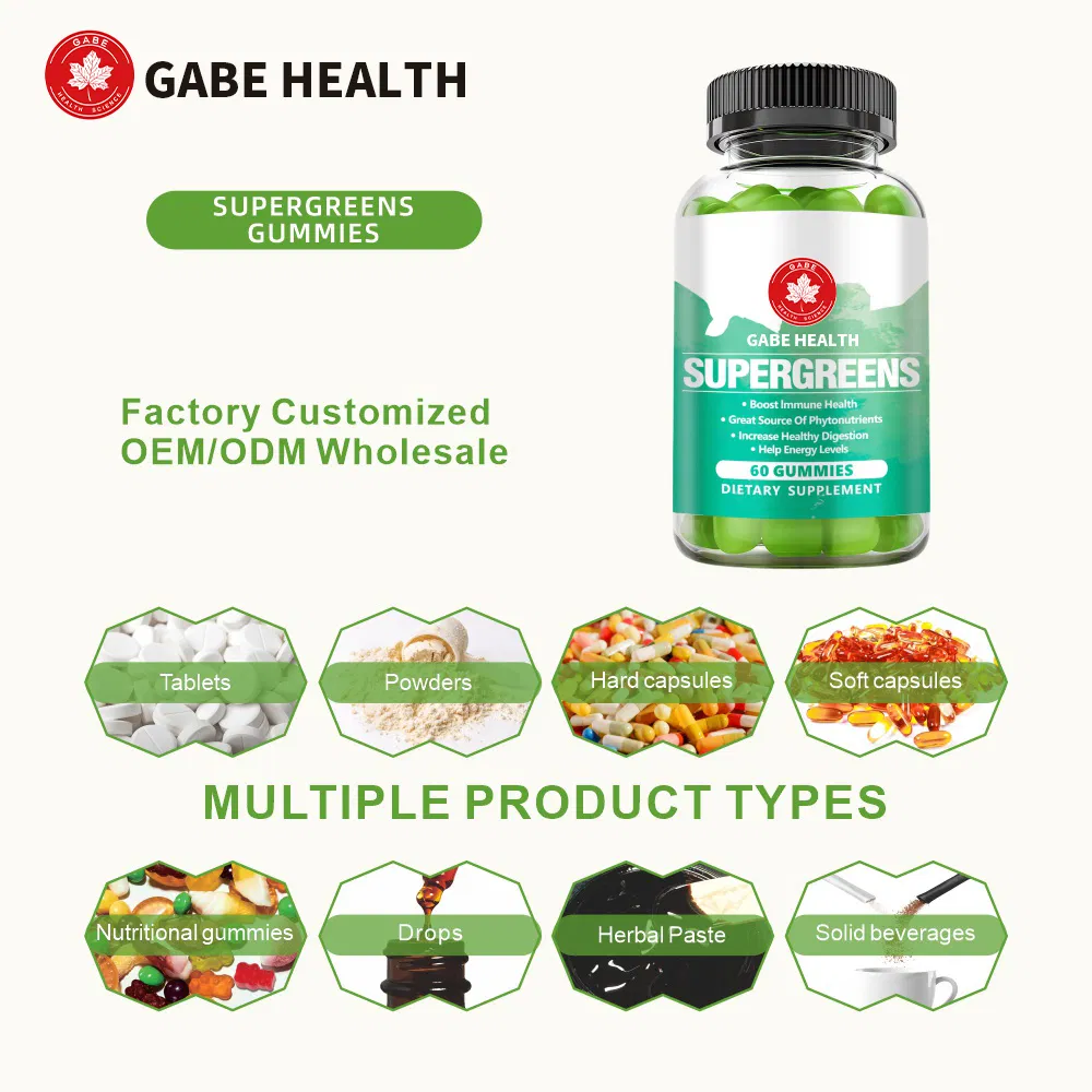 Supergreens Gummies, 40+ Organic Superfoods, Probiotics &amp; Enzymes for Energy, Digestion, Gut Health &amp; Bloating