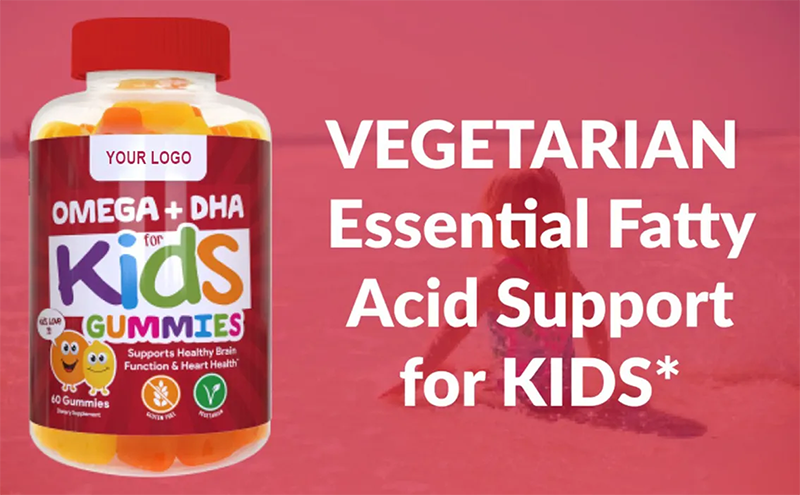 OEM Wholesale Pure Kids Multivitamin DHA Omega 3 6 9 Gummies