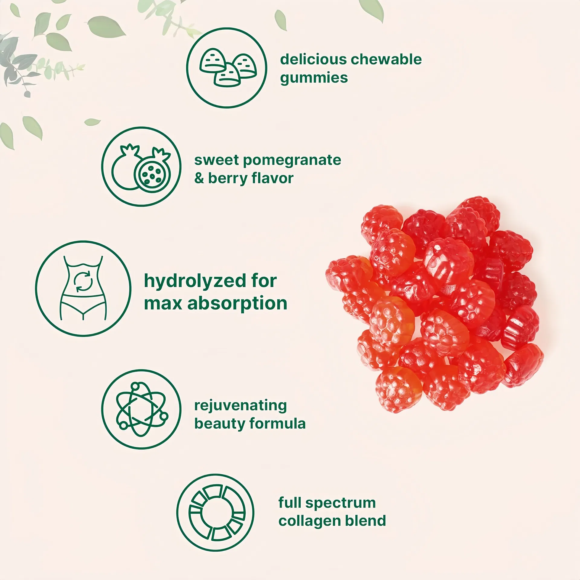 OEM Private Label Vitamin Biotin Collagen Supplements Hair Skin Care Nails Gummies