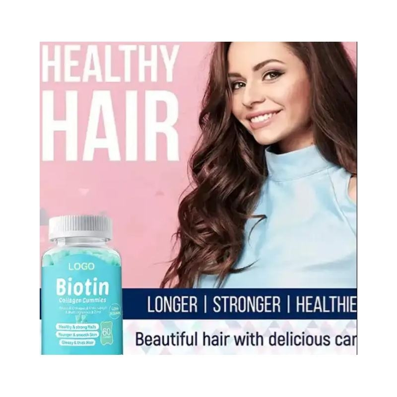 Multinutrient Biotin Collagen Gummies, Low Sugar Formula, All-in-One Beauty Support for Hair, Skin and Nails Care