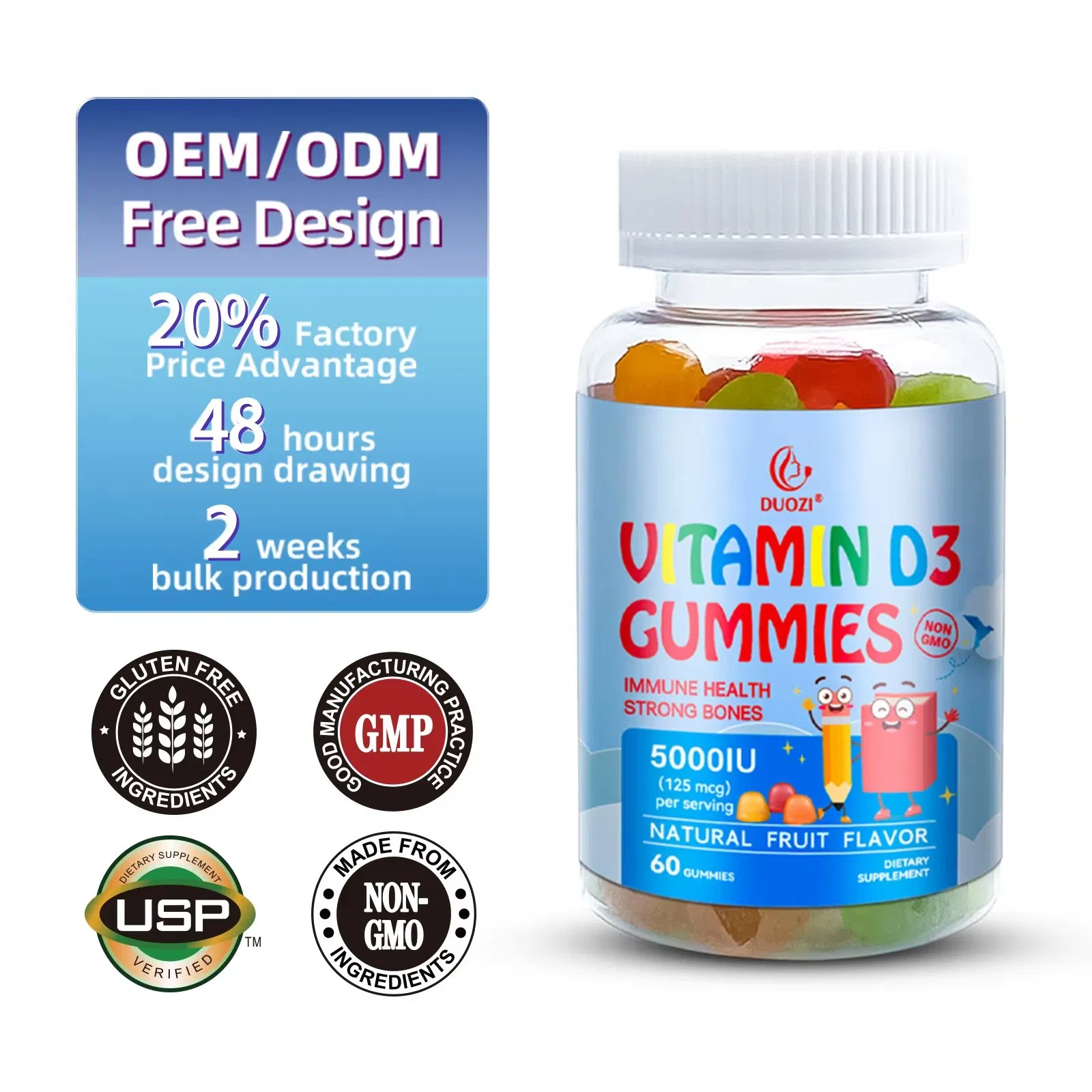 Maximise Immunity, Strengthen Bones with D3 + K2 + Sodium, Daily Health Support Vitamin D3 + K Gummies for Kids