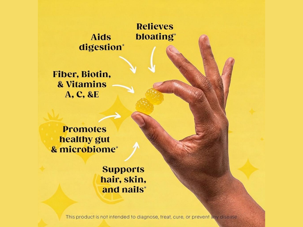 OEM Super Fiber Gummies No Sugar Strawberry &amp; Lemon Flavor Adult Biotin Supplement