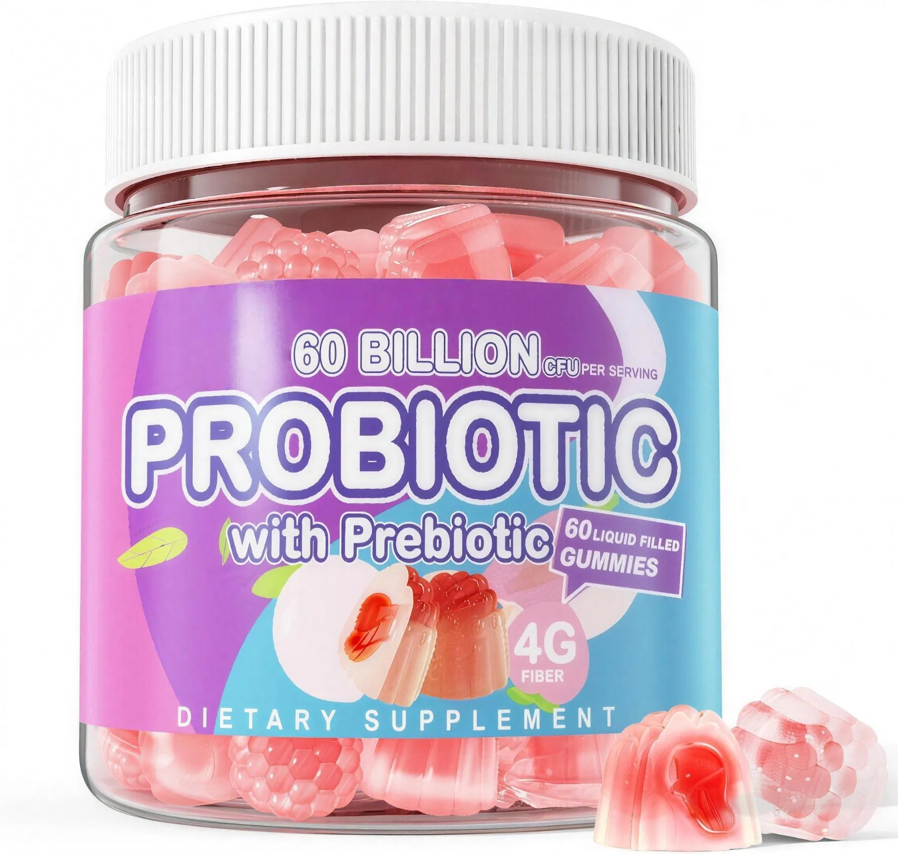 Organic Probiotic Gummies 60 Billion Cfu for Women Men &amp; Kids