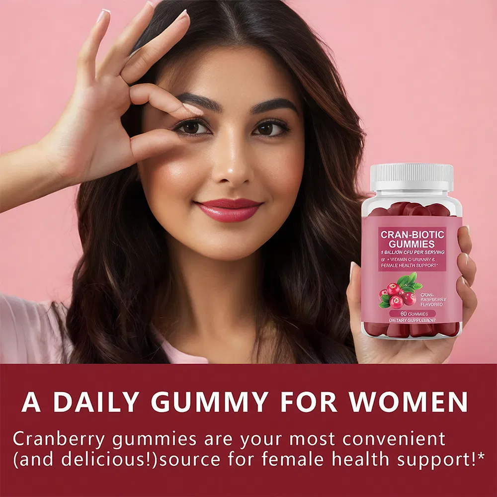Women Adult Probiotics Vitamin C Gummies Cranberry Vegetarian Vegan Gummy