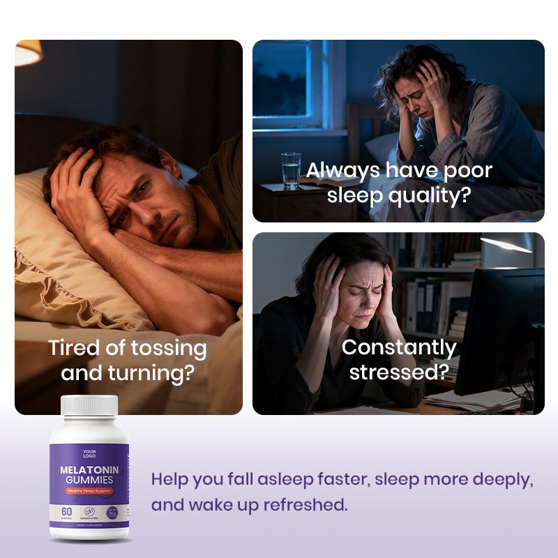 OEM Private Label 6mg Melatonin Gummies Sleep Aid Supplement for Adults