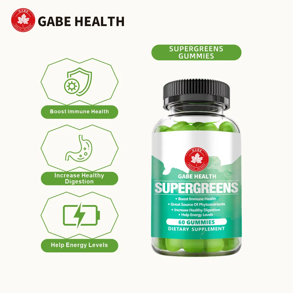 Supergreens Gummies, 40+ Organic Superfoods, Probiotics &amp; Enzymes for Energy, Digestion, Gut Health &amp; Bloating