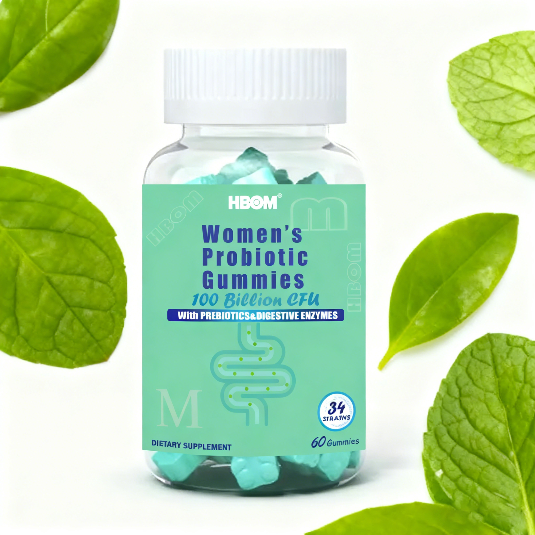 Sugar Free Dietary Fiber and Probiotic Gummies Gummy Multivitamins With Fiber Gummies Supplement for Men Women Digestive Health
