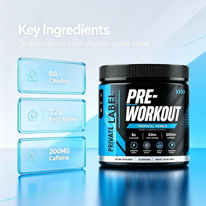 Pre Workout Supplement Powder Tropical Punch OEM