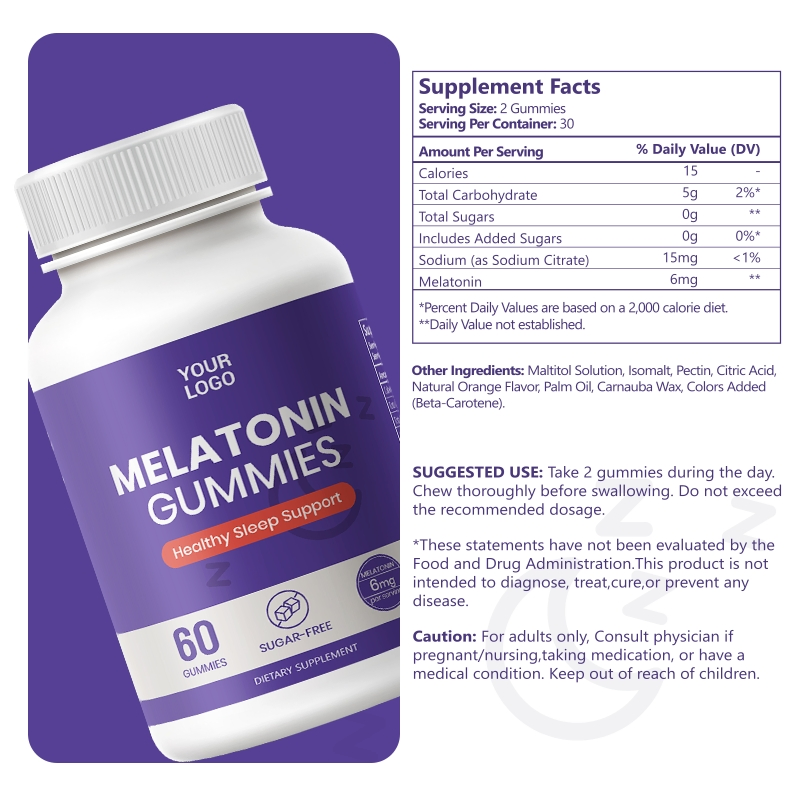 OEM Private Label 6mg Melatonin Gummies Sleep Aid Supplement for Adults