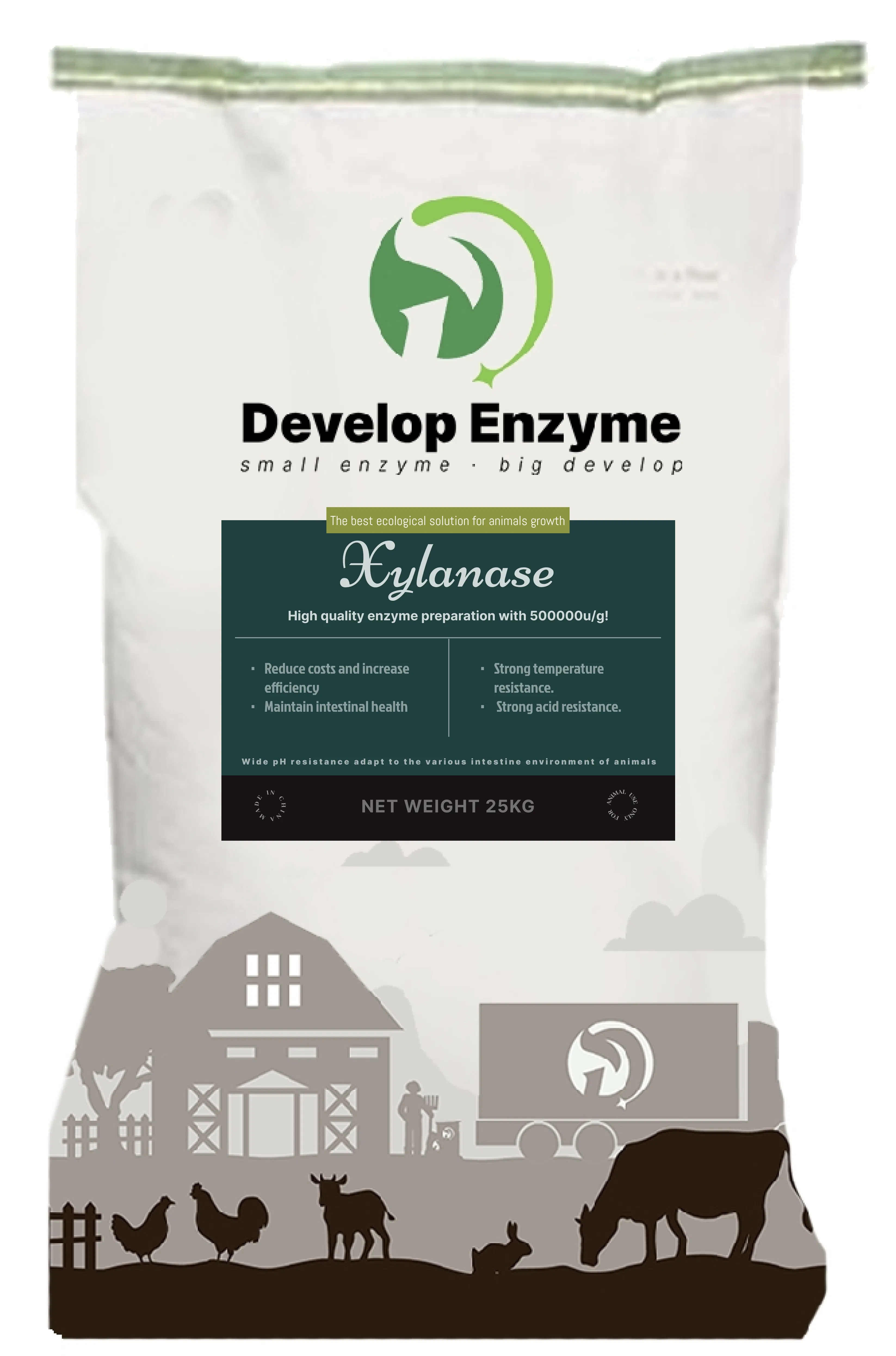 Feed Additive Enzyme Nutrient Release Reduce Intestinal Viscosity Gut Health Improvement Thermostability Feed Mill Water Line Animal Health Xylanase Feed Enzyme
