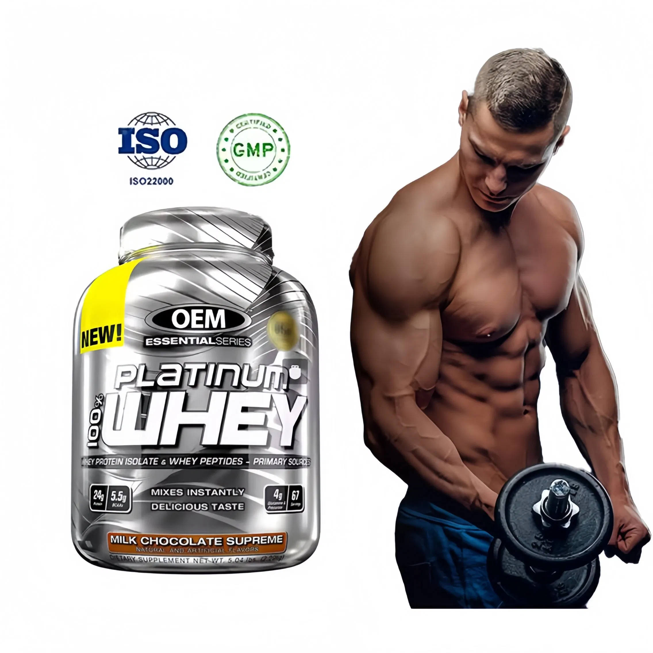 Wholesale Custom Health Supplements Vanilla Weight Gain Muscle Building Platinum Electrolyte 100% Isolate Whey Protein Powder