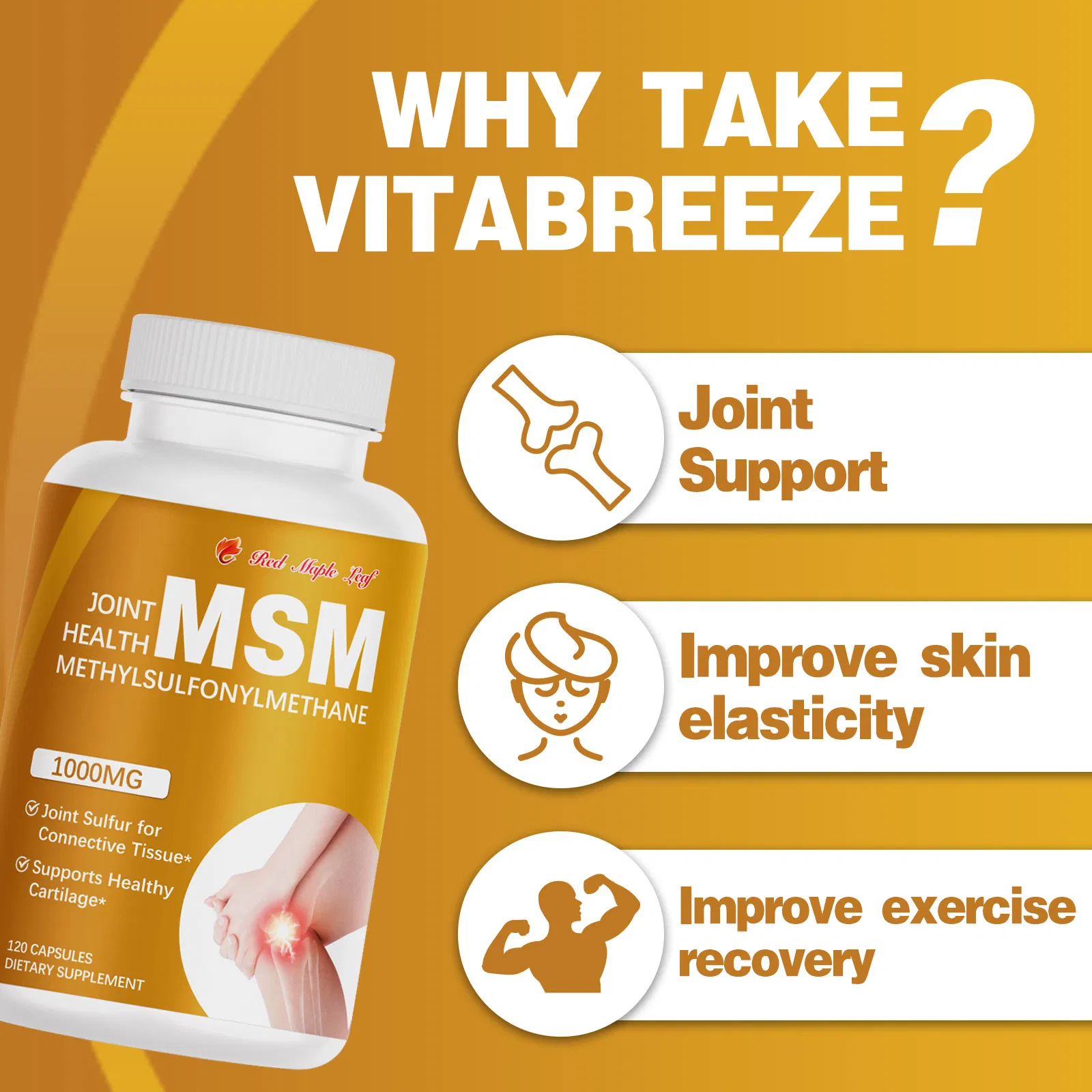 Msm (Methylsulfonylmethane) , Joint Support Supplement for Mobility, Recovery & Skin Health