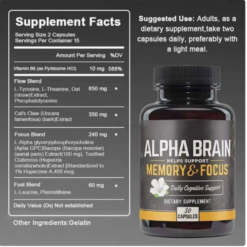OEM Alpha Brain Cognitive Support, Memory &amp; Focus Supplement