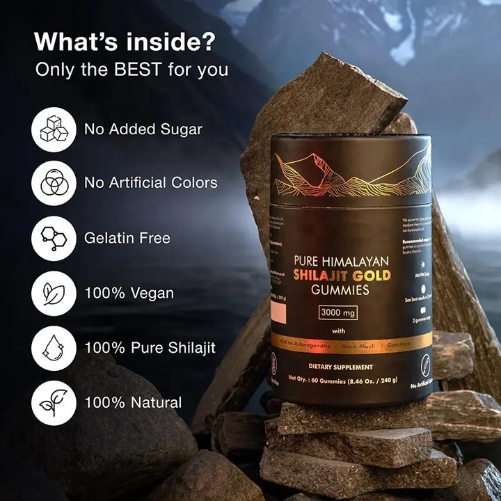 Private Label Shilajit Gummy Candy Organic Himalayan Fudge Supplement with Dietary Fiber for Adults