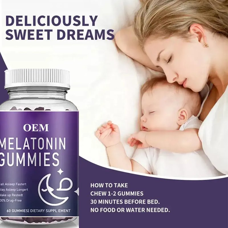 Ausreson OEM Health Supplement Support Sleep Aid Vitamin B6 Melatonin Gummies