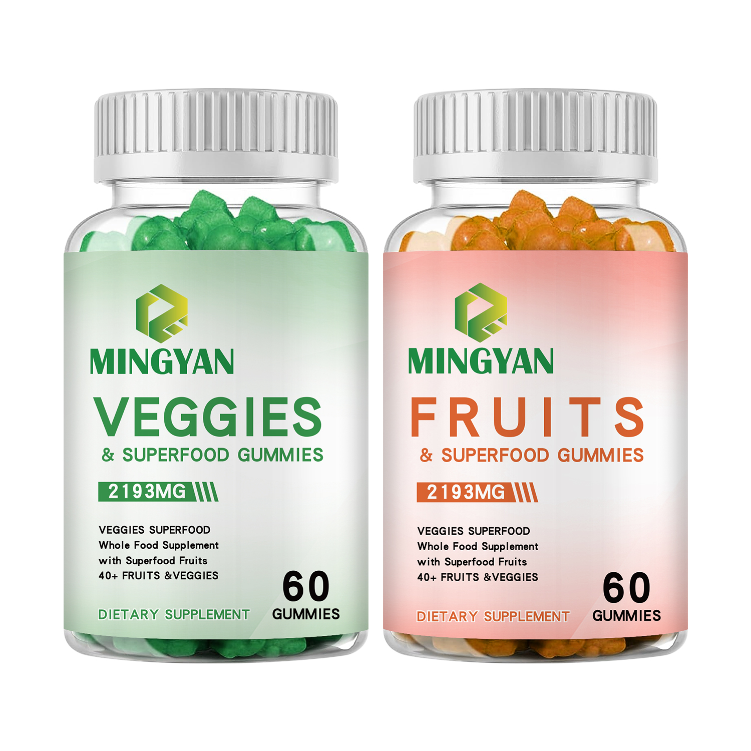 MY Factory Private Label Fruit and Vegetable Multivitamins-Supplement Super Green Vitamin Gummies for Immune Support