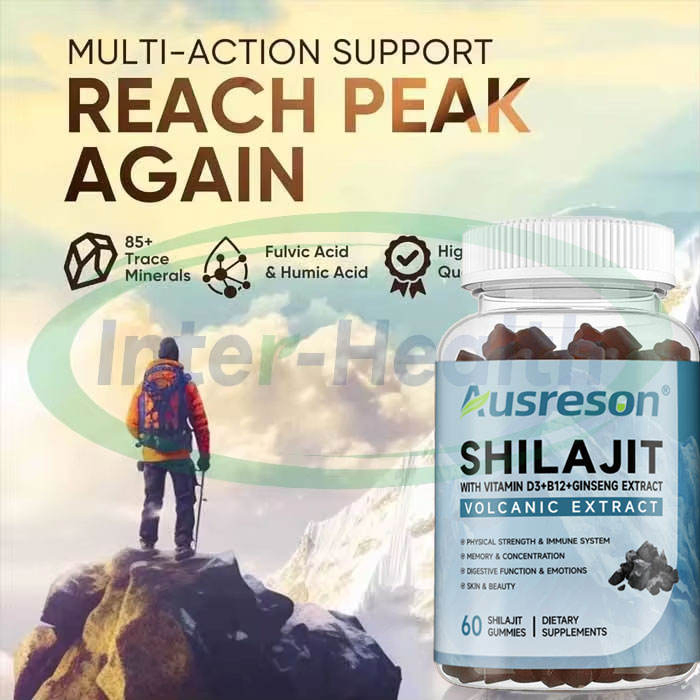 Ausreson OEM Energy Immunity Support Supplement Organic Vegan Himalayan Shilajit Gummies