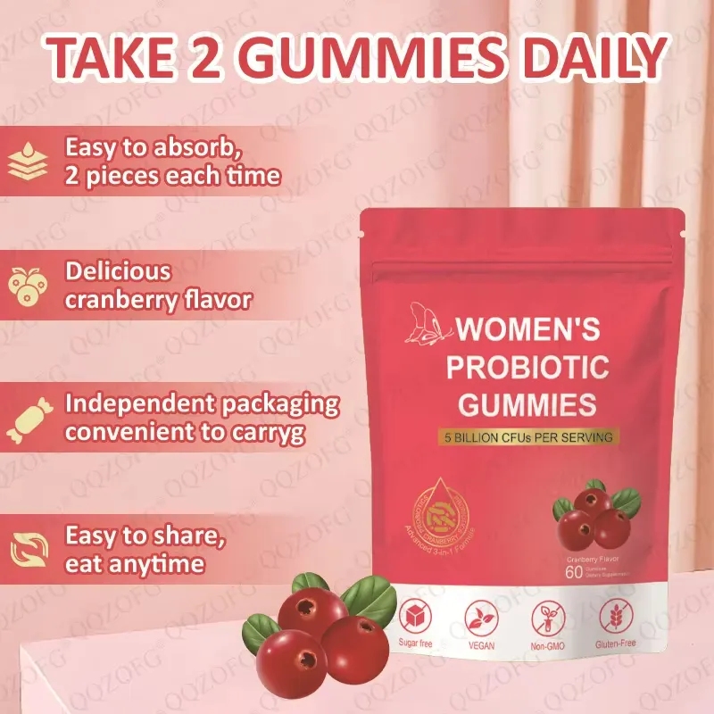 Advanced 3 in 1 Women Probiotic Gummies Women's Probiotics Gummy Cranberry Probiotic Gummies