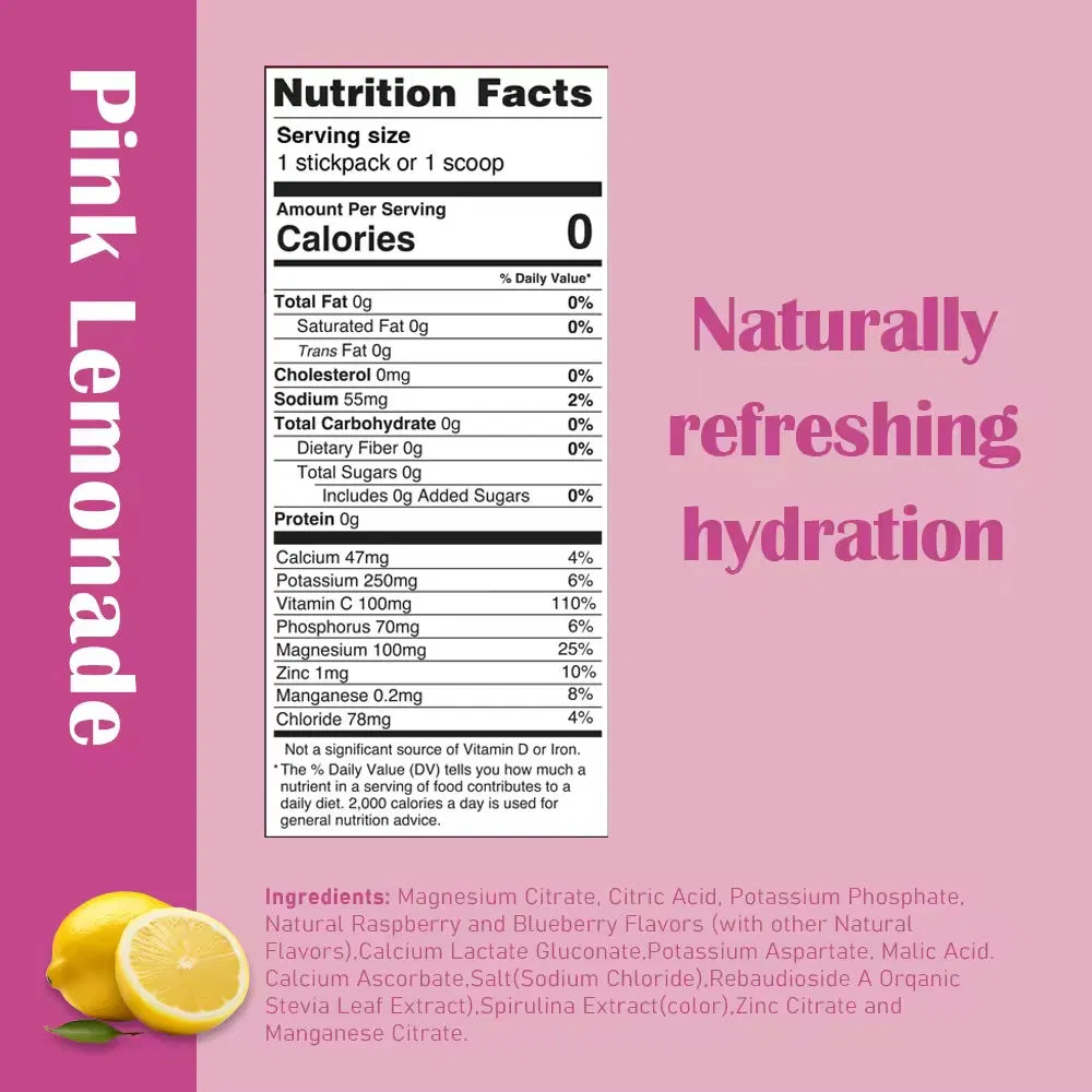 Natural Electrolyte Drink Mix Powder for Optimal Hydration Needs
