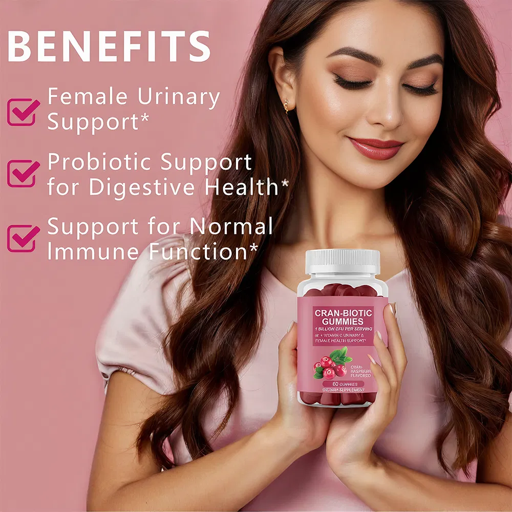 Women Adult Probiotics Vitamin C Gummies Cranberry Vegetarian Vegan Gummy