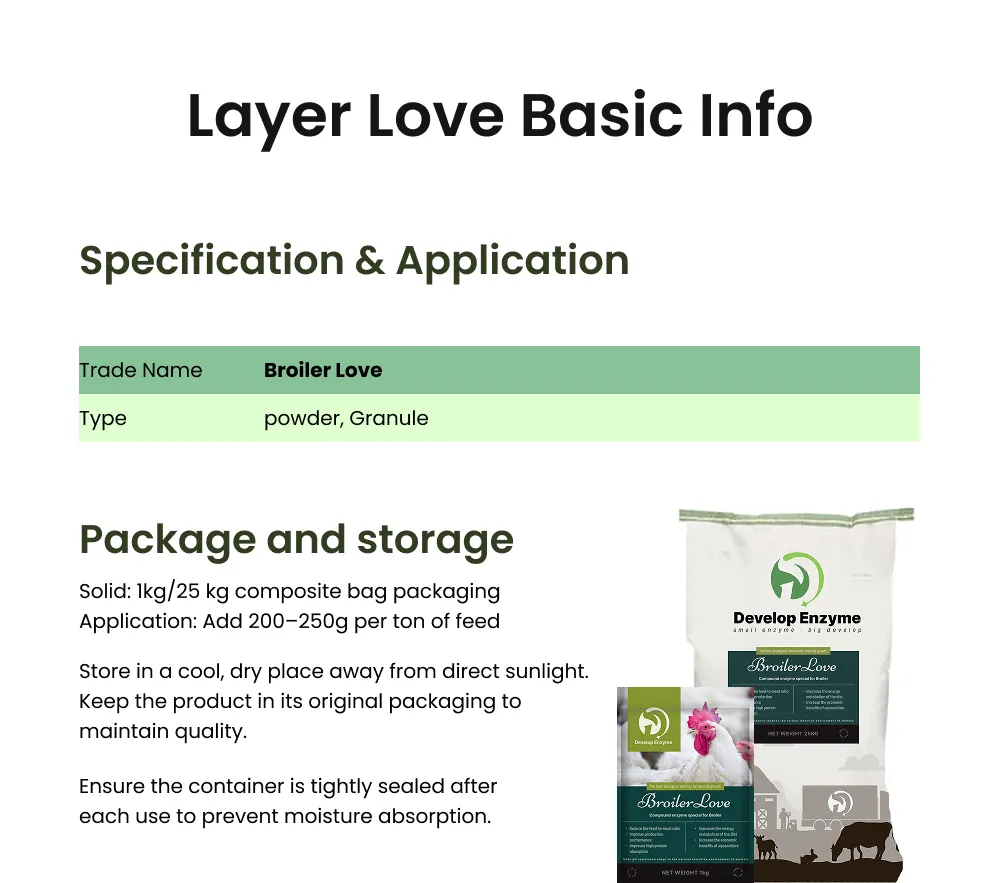 Price Broiler Love Poultry Feed Enzyme Additive - Gut Health Enhancer