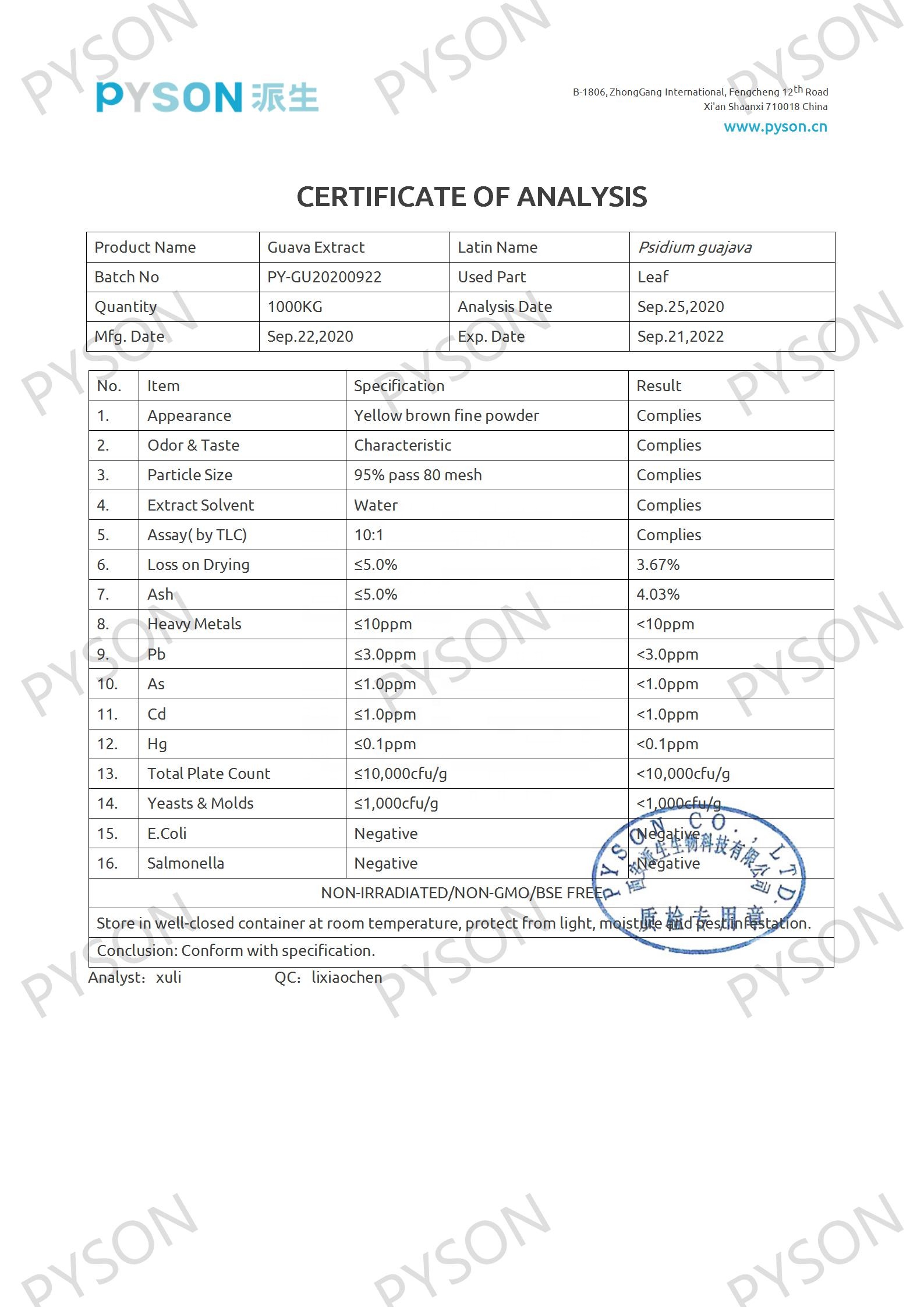 Natural Plant Extract Antioxidant Herbal Extract Guava Leaf Extract