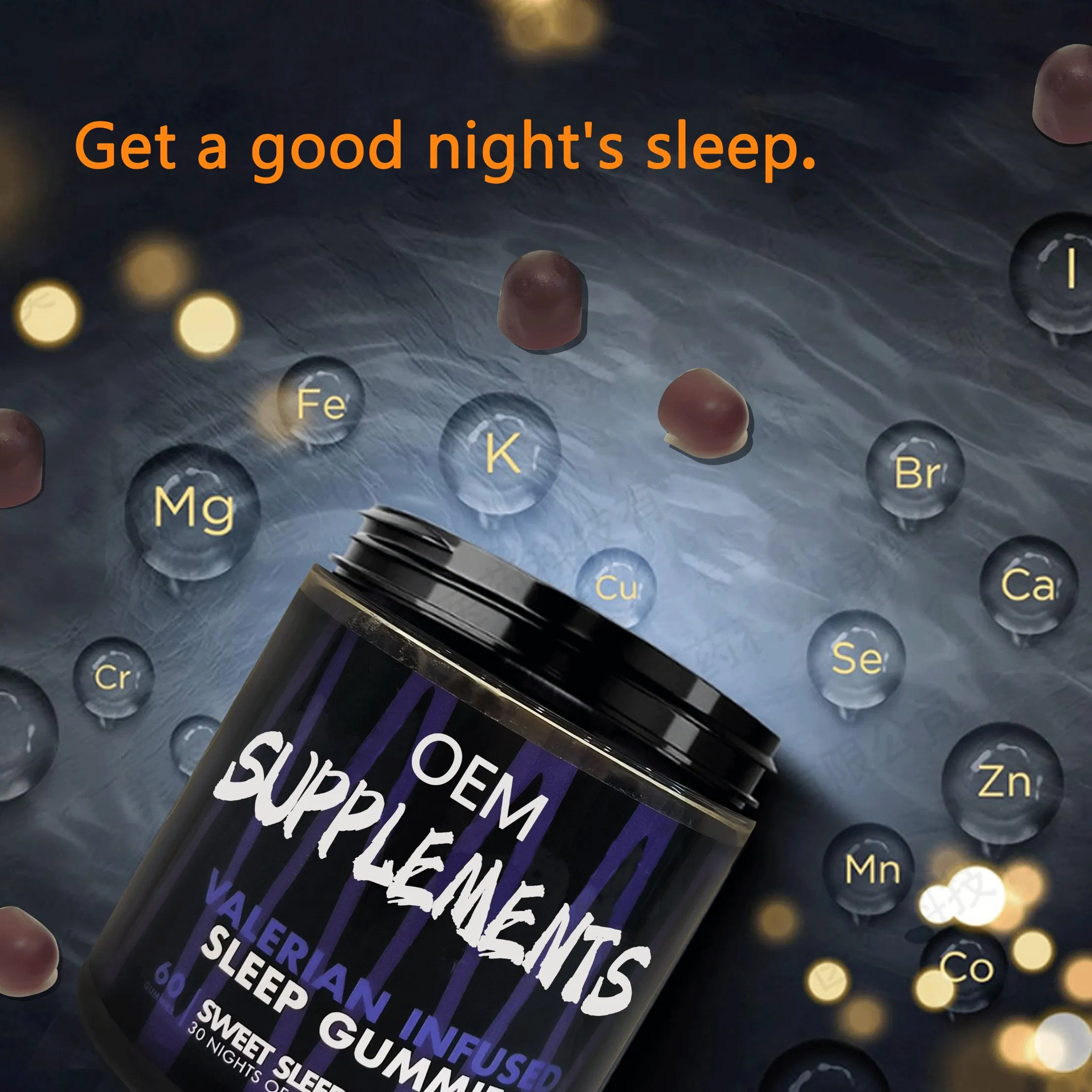 Private Label Sleep Gummy 3mg Melatonin, L-Theanine, Chamomile Sleep Aid Gummies Magnesium Supplement