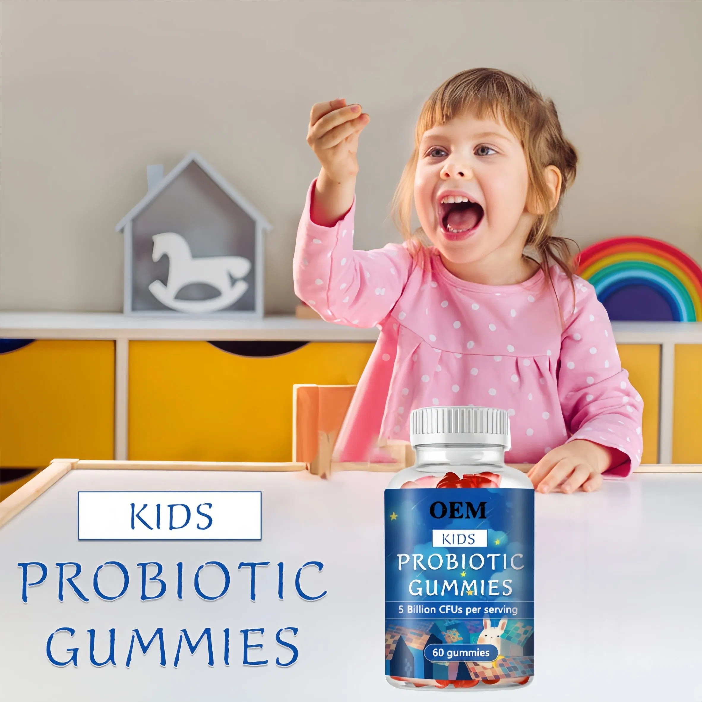 Sugar Free Pectin Gummy Fiber Senna Extract Gummies Candy Promote Digestion Probiotics Gummy for Kids