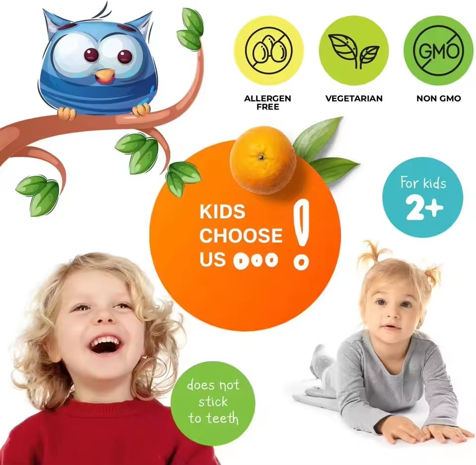 Kids Multivitamin Gummies Immune Support Minerals Vitamin A,C,D,E,B Zinc Chewable Supplement