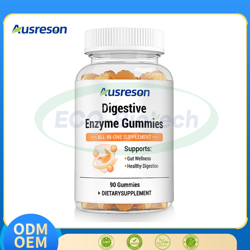 Ausreson OEM Food Supplement Gut Health Probiotics and Prebiotics Digestive Enzyme Gummies