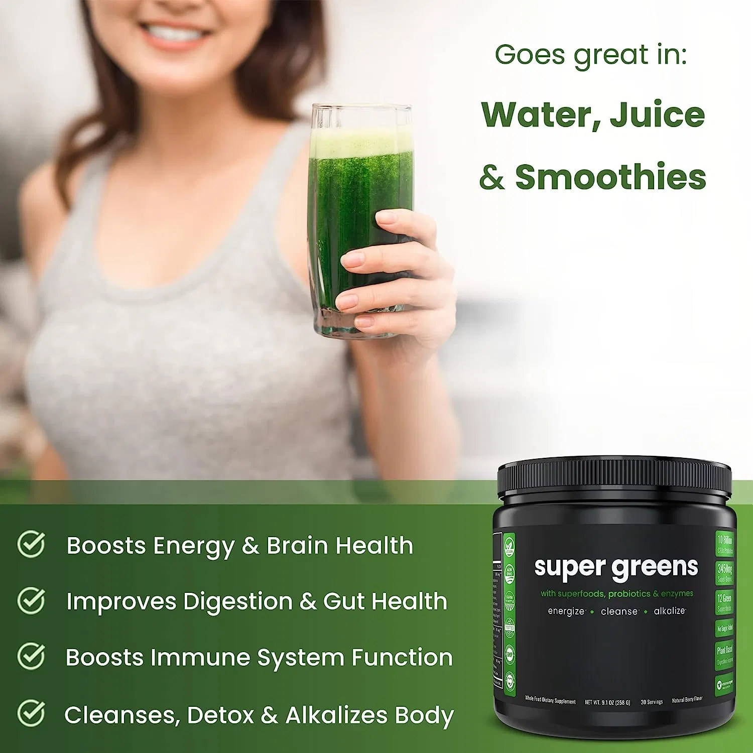 Supply Organic Chlorophyll Vegan Protein Green Superfood Powder Complete Whole Foods Meal Replacement Powder Super Green Powder