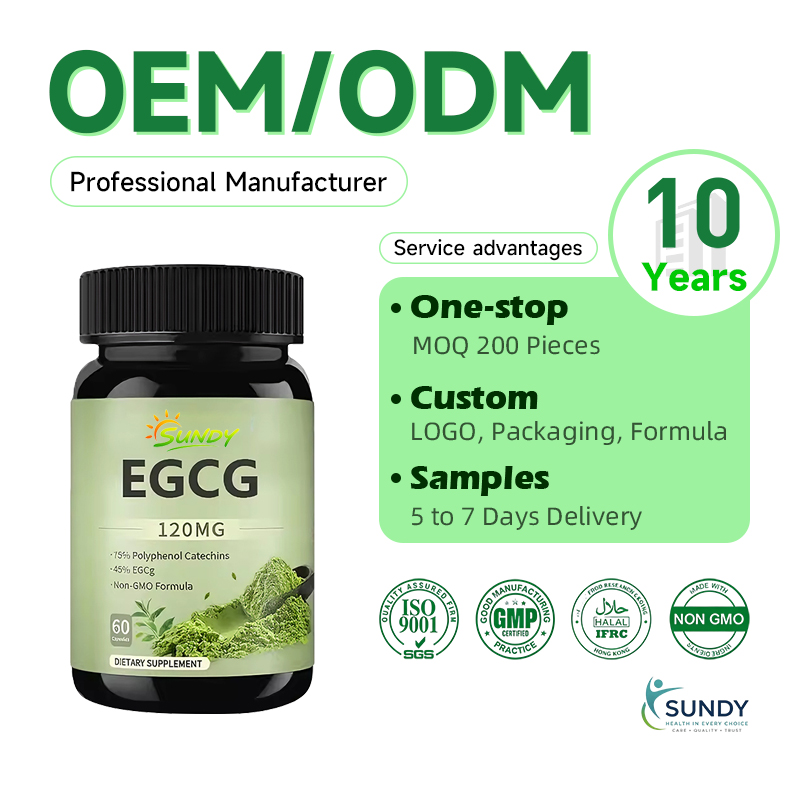 OEM/ODM Herbal Supplement Green Tea Extract Egcg 99% Antioxidant Slimming Weight Management Organic Collagen EGCG Capsule