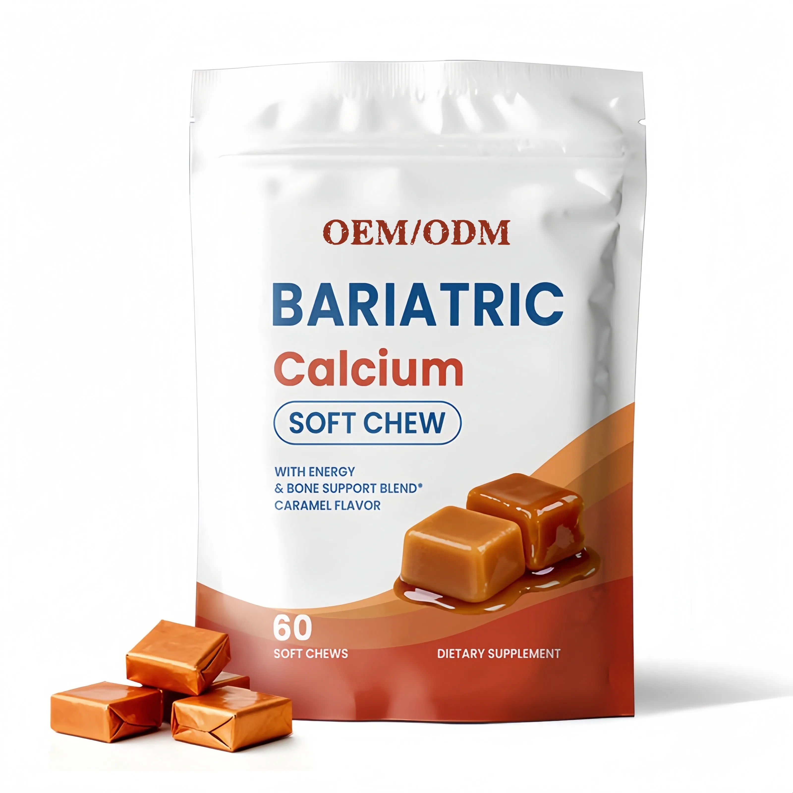 OEM Bariatric Calcium Citrate Vitamin Soft Chew Supplement Bone Joint Support 500mg 60 Count