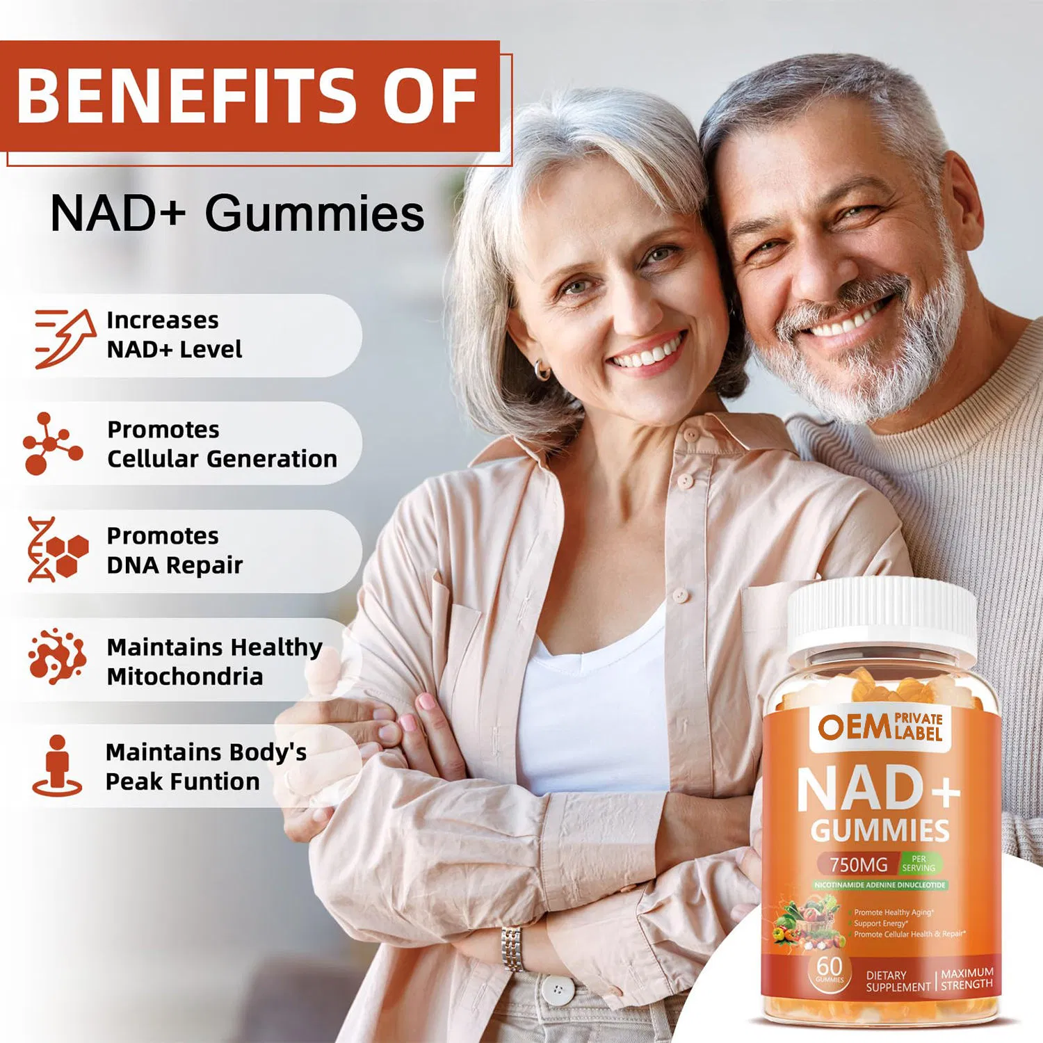 Biochealth Nad Gummies Supplement-Max Absorption Nicotinamide Riboside Boost Nad Plus Vitamin D3 Zinc Support Cellular Health