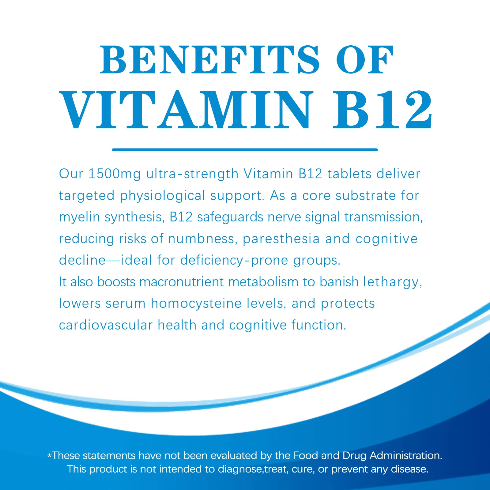 Vitamin B12 Dietary Supplement - Non-GMO for Neuro Health &amp; Red Blood Cell Formation