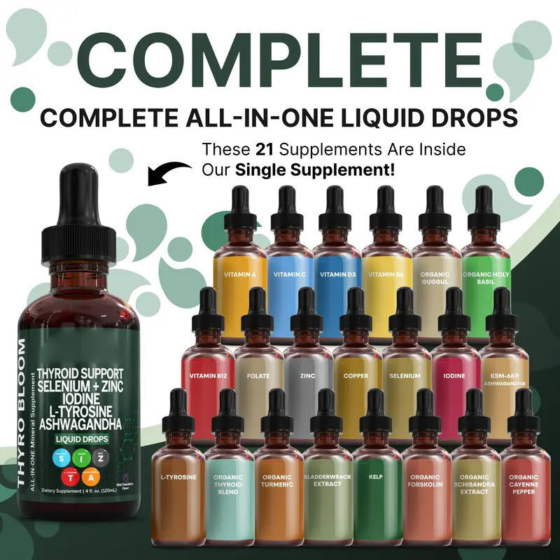 Factory Direct Thyroid Liquid Drops Herbal Tea Vitamin Supplements Support Thyroid Drops Thyroid Wellness Supplement
