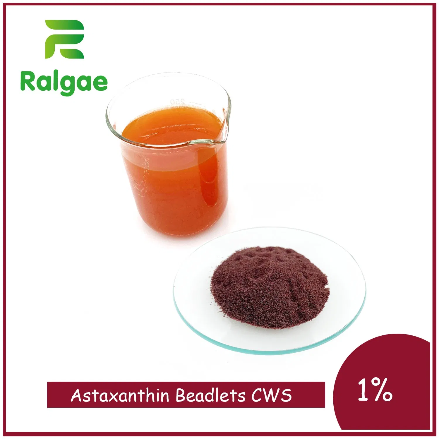 Food Grade Haematococcus Astaxanthin Natural Microalgae Beadlets Food Additive 1%