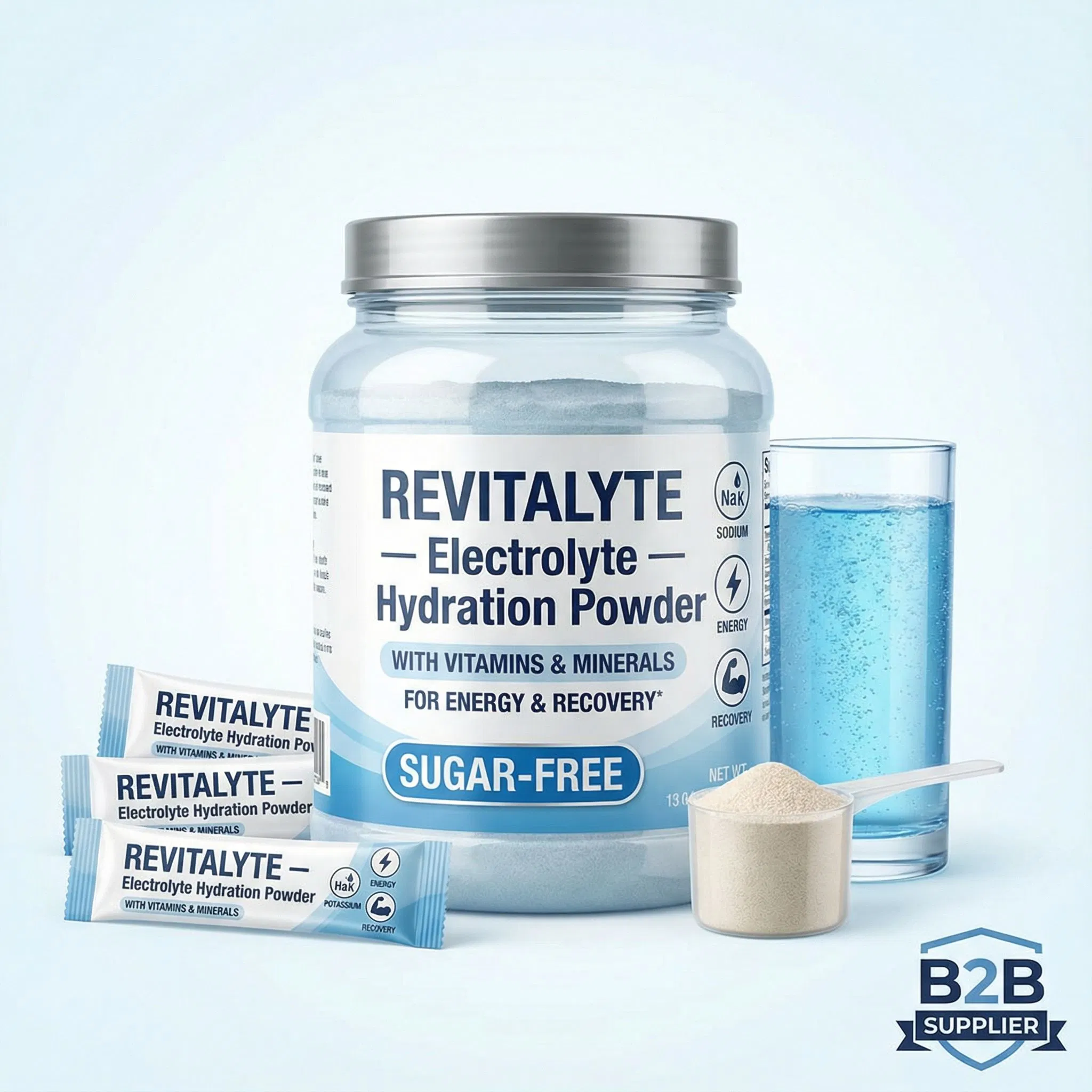 Electrolyte Hydration Powder with Vitamins &amp; Minerals for Energy &amp; Recovery (Sugar-Free, Electrolyte Supplement)