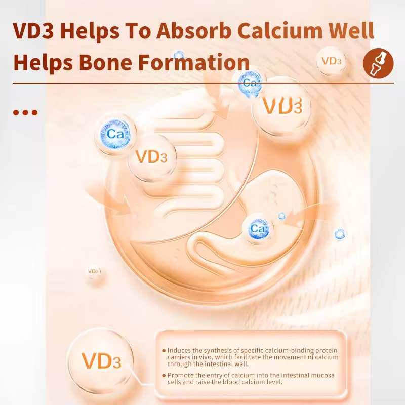 Customized Private Label Vitamin D3 &amp; Calcium Softgel Capsules Nutritional Supplement for Adults