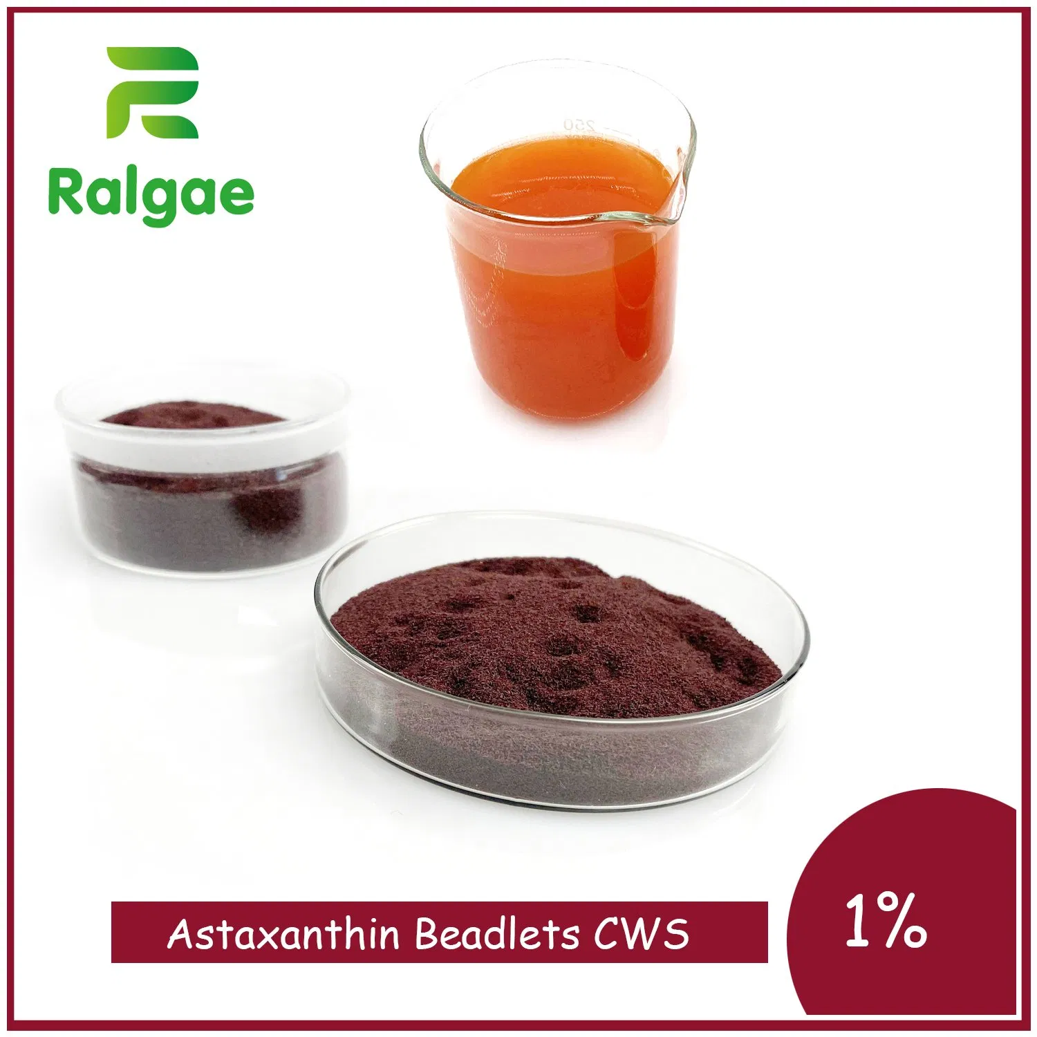 Haematococcus Astaxanthin Natural Microalgae Beadlets Food Additive 1%