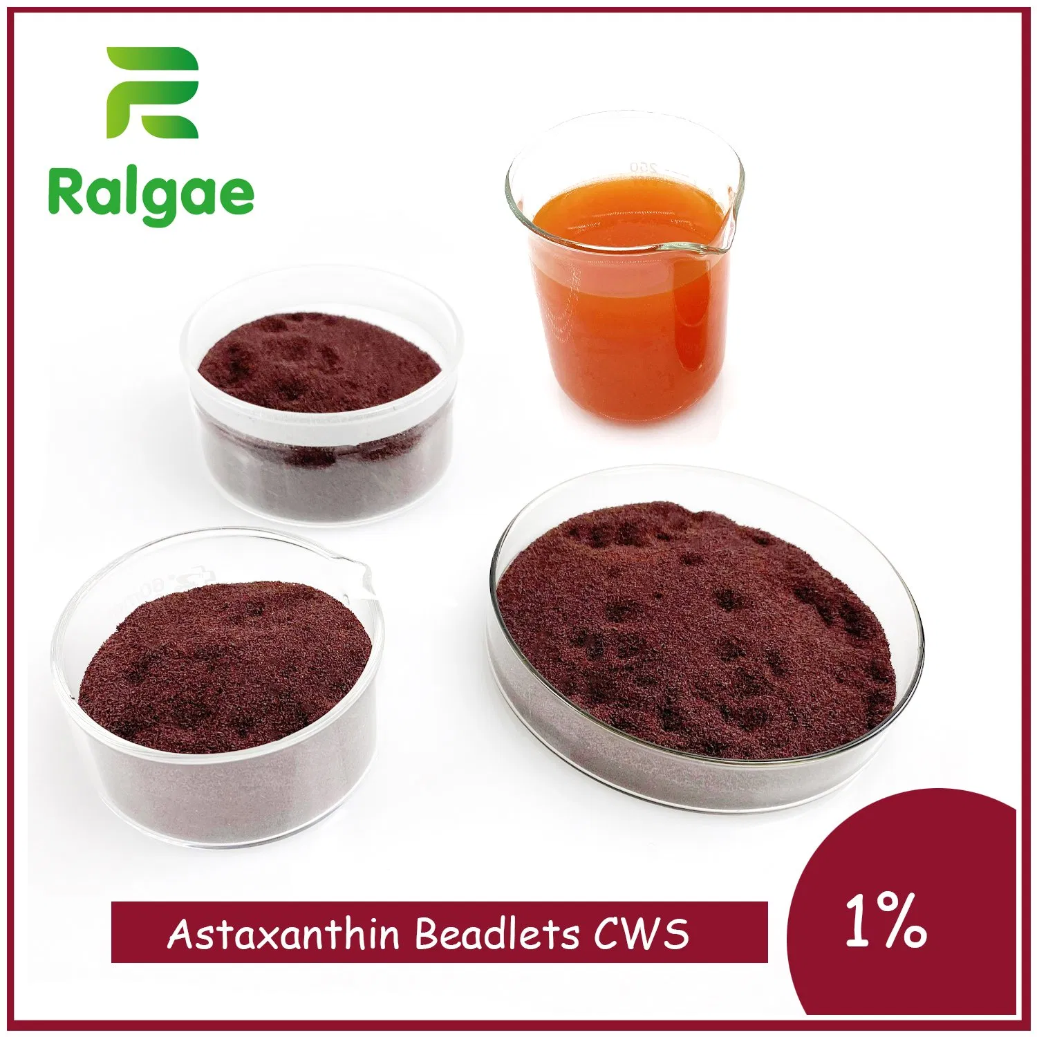 Food Grade Haematococcus Astaxanthin Natural Microalgae Beadlets Food Additive 1%