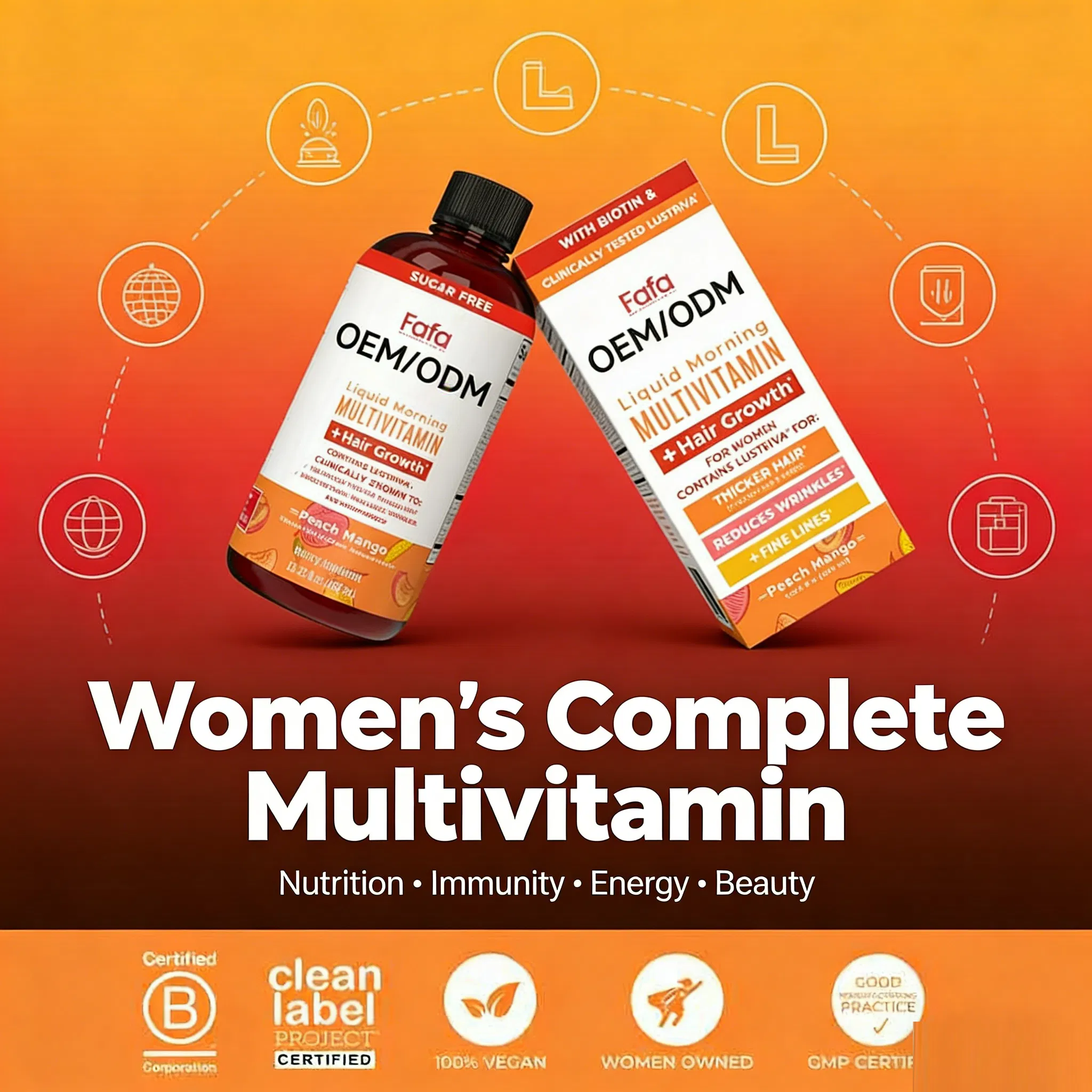 Multivitamin Complex Oral Liquid Supplement with Vitamin B12 Boost