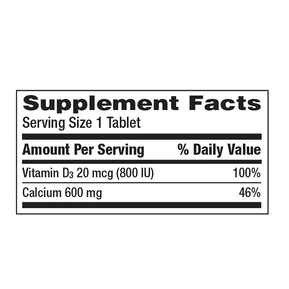 OEM/ODM Calcium 600mg Vitamin D3 Tablets - Bone Health Support Dietary Supplement