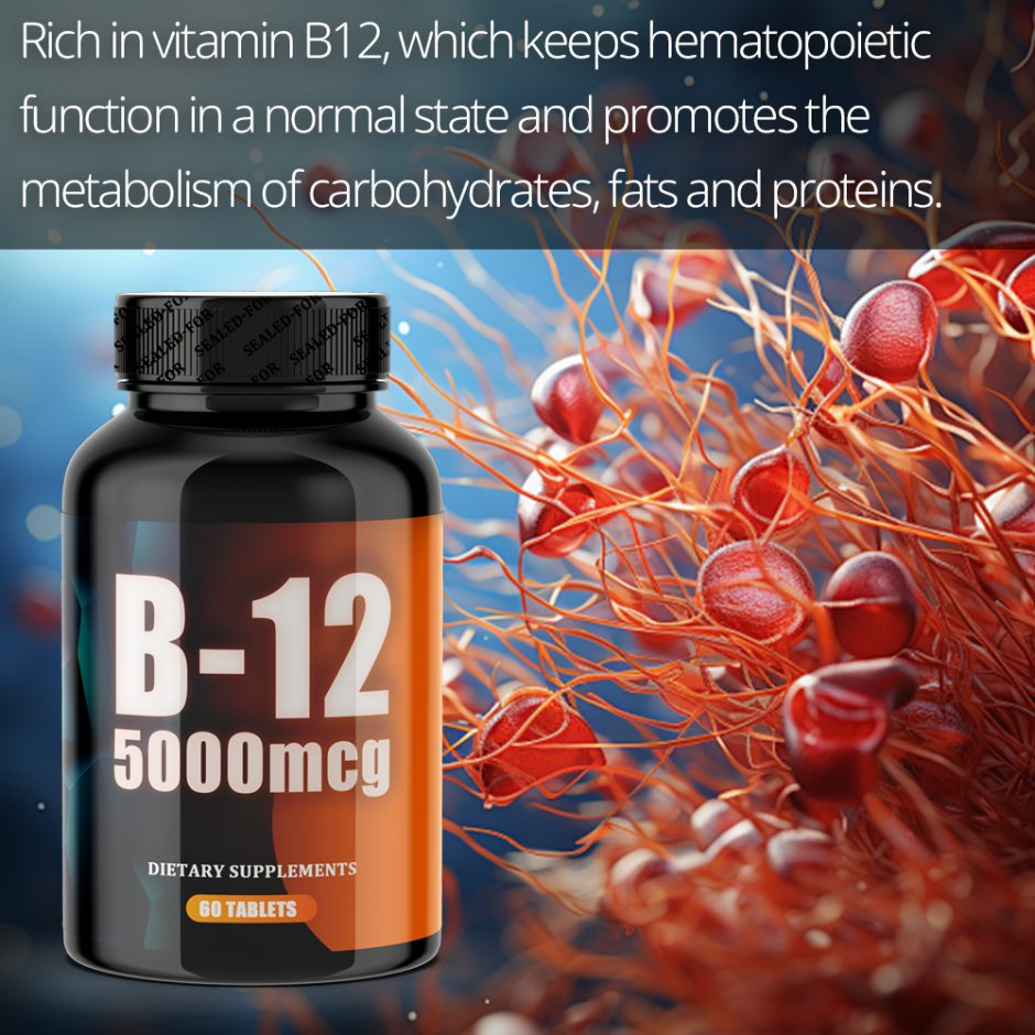 Vitamin B12 5000mg Tablets Dietarty Supplement Accelerate The Metabolism of Fat and Protein Powder