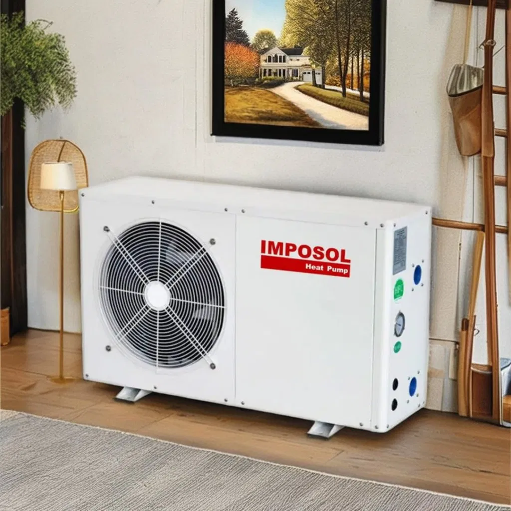 Imposol R410A/R134A Household Hotel Monoblock Air Source Air to Water Hot Water Heater Heat Pump for Swimming Pool