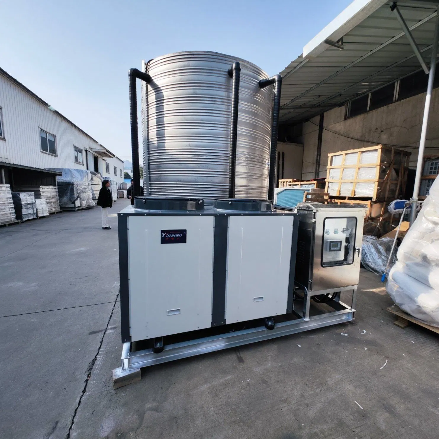 Customized Adjustable Industrial Commercial Air Source Air to Water Heat Pump Integrated Equipment Unit for Swimming Pool