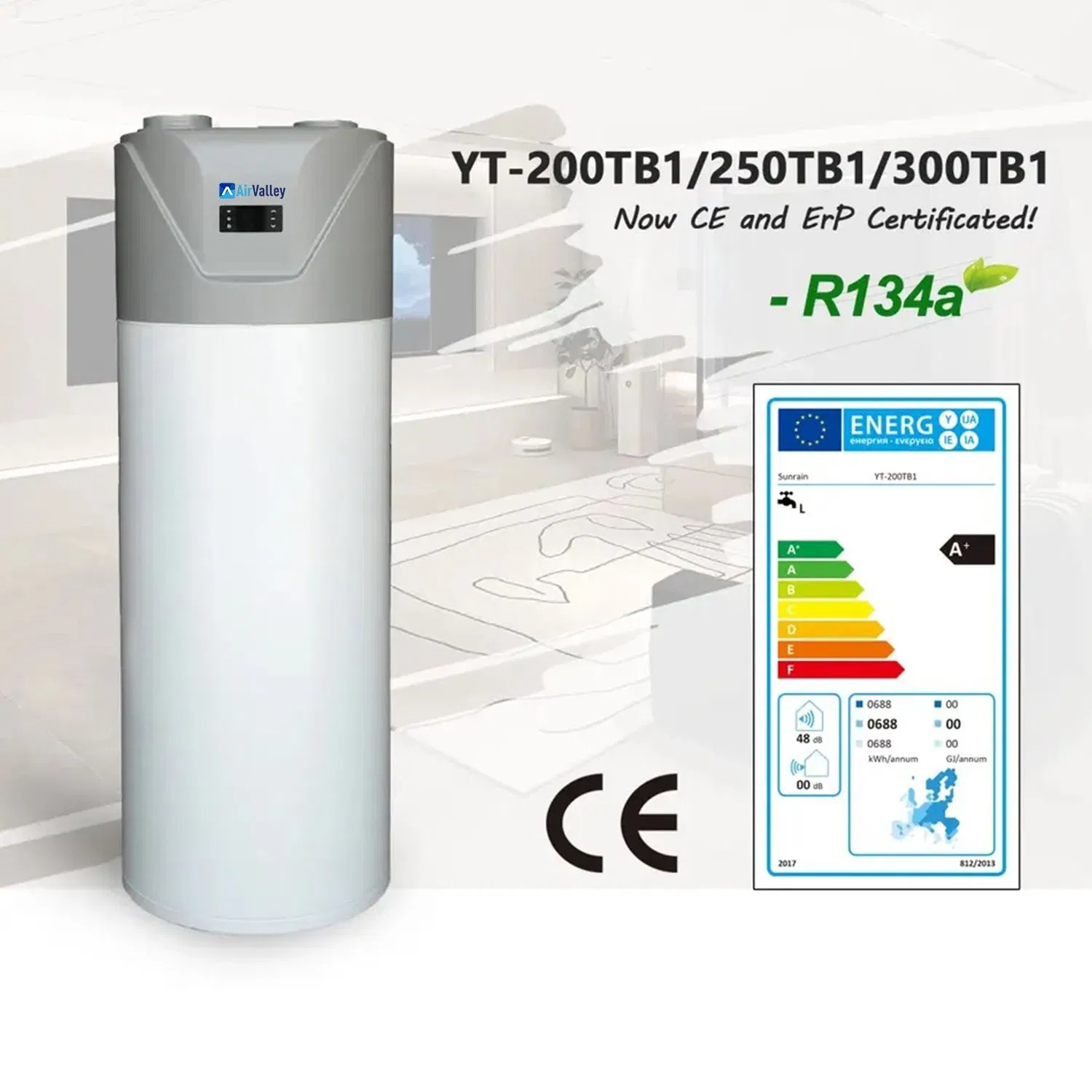 R290 All in One Air Source Heat Pump Water Heater 200L Wholesale Price